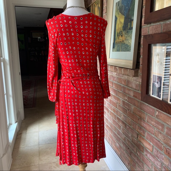 NWT Old Navy True Wrap Sexy Print Red Dress S - Picture 6 of 10